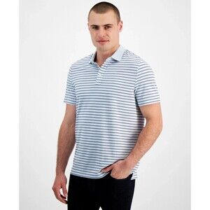 Michael Kors men's Modern-Fit Stripe Polo shirt Modern Fit Pastel Blue Medium